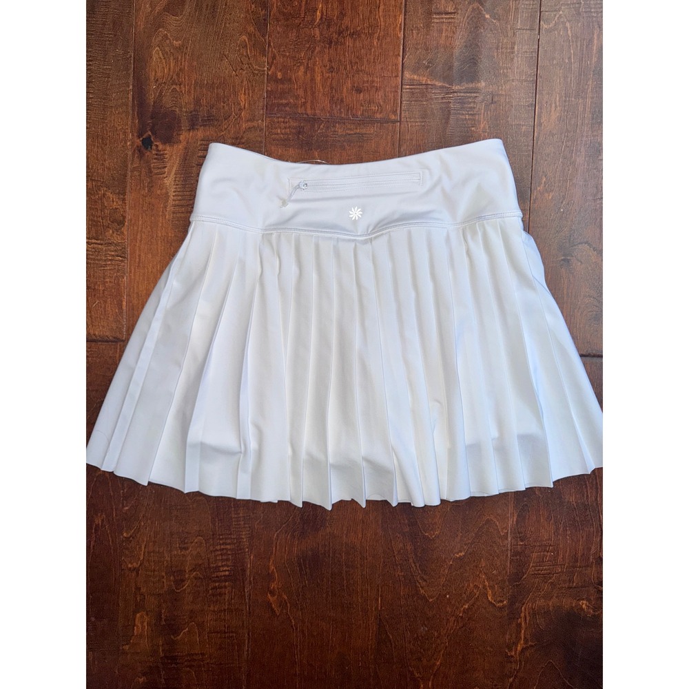Athleta Elevate Skort White Pleated Skirt XS Pockets Zippered Back - Picture 5 of 7